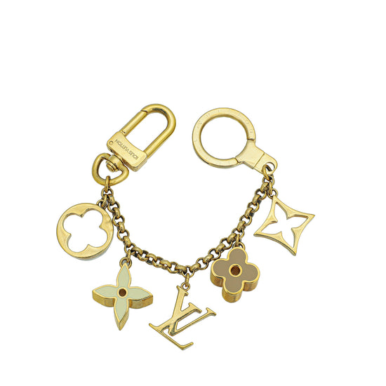 Louis Vuitton Gold Finish Fleur de Monogram Bag Charm Chain – The Closet
