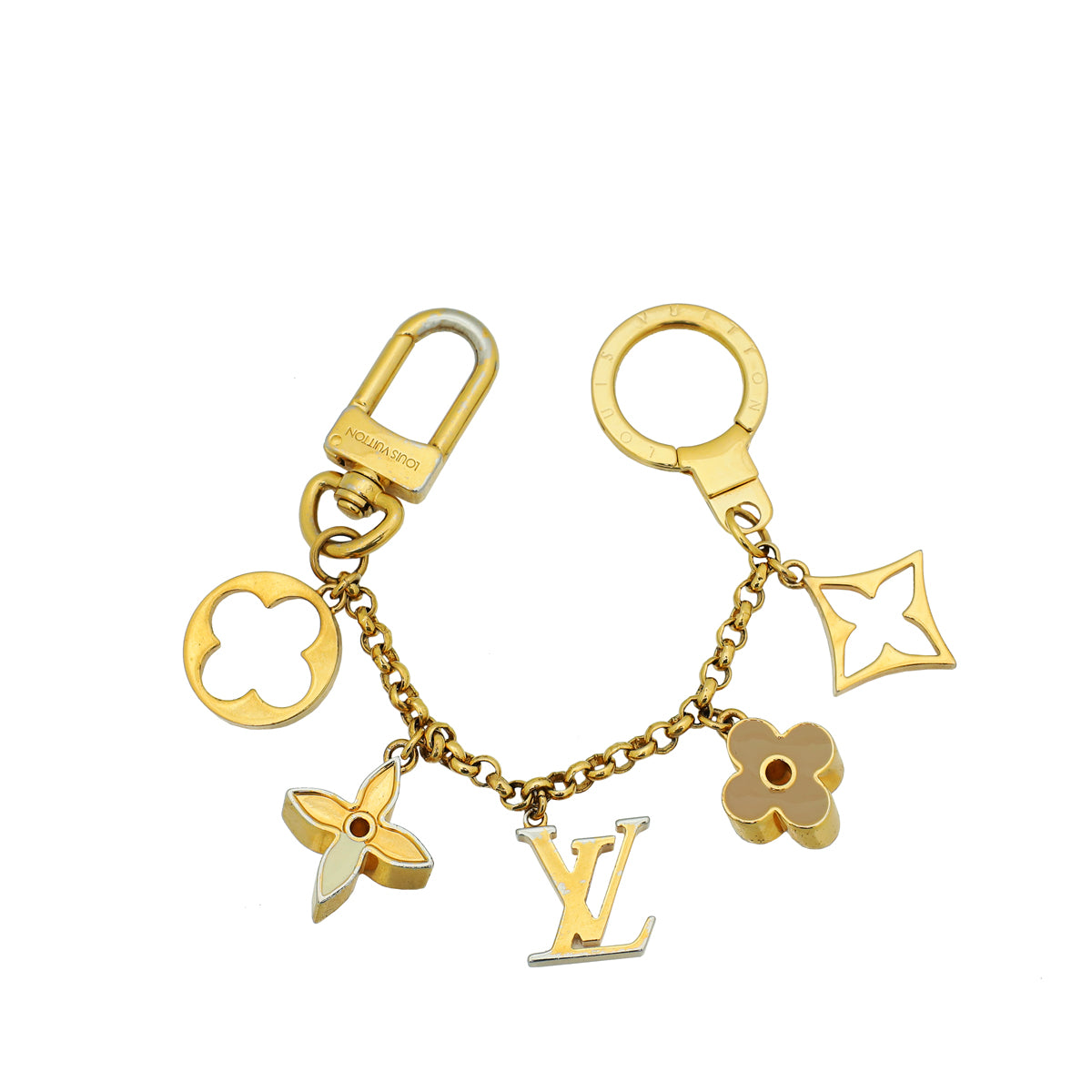 Louis Vuitton Gold Fleur de Monogram Bag Charm Chain