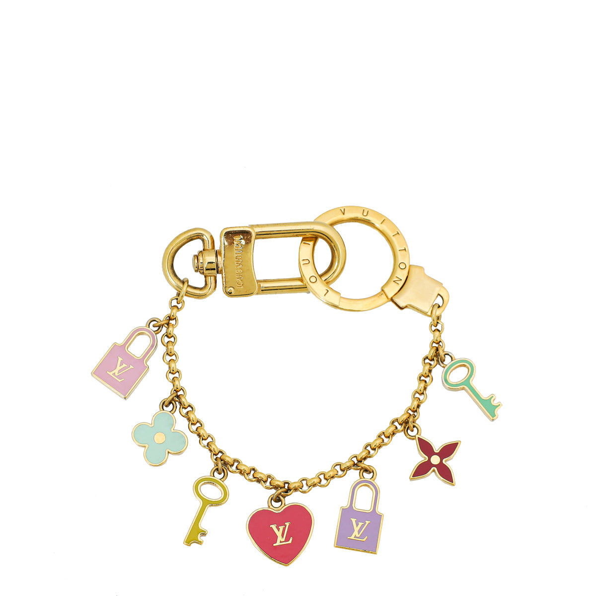 Louis Vuitton Multicolor Enamel Pretty Charms Key Chain Holder Bag Charm