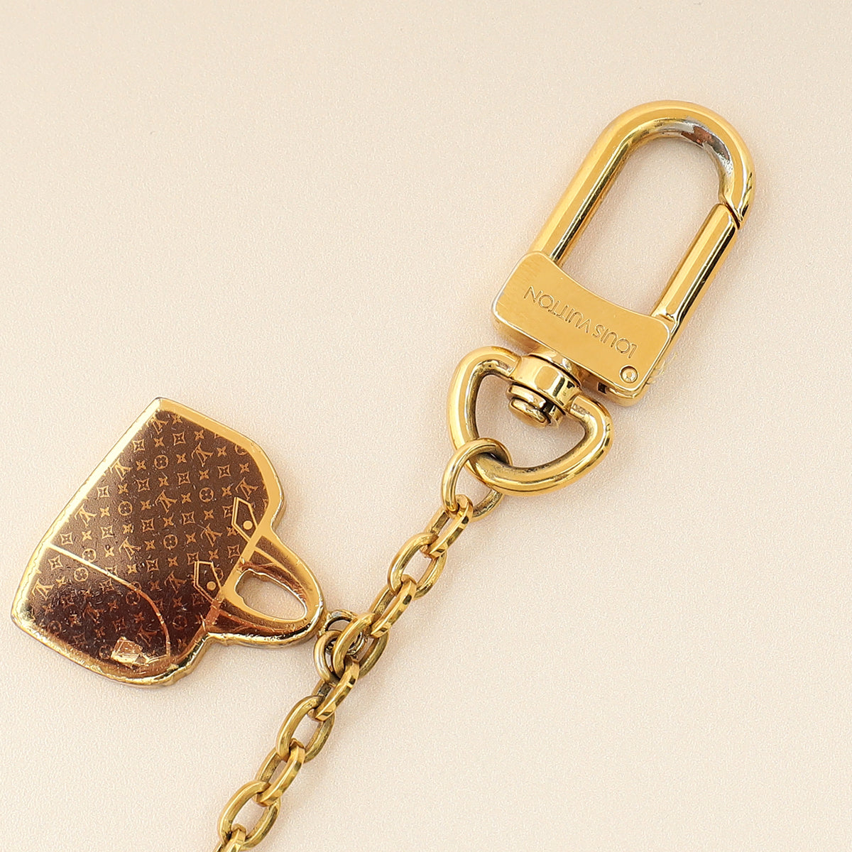 Louis Vuitton Gold Monogram Iconic Speedy Bag Charm Chain-Louis Vuitton-THE CLOSET