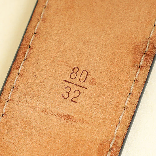 Louis Vuitton Black Initiales Buckle 30mm Belt 32