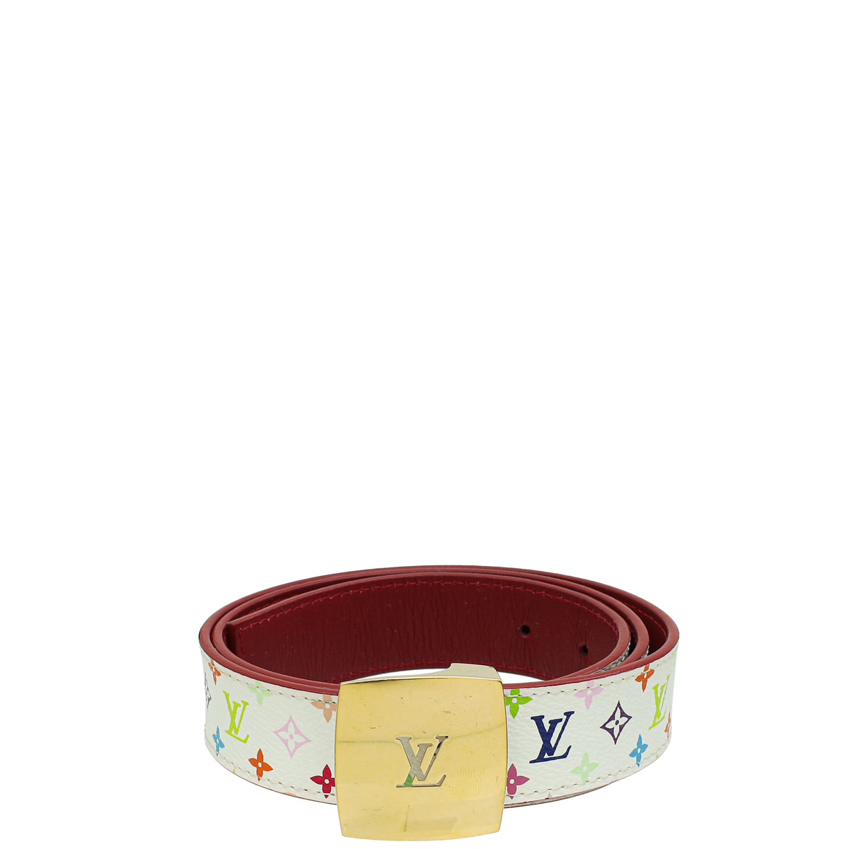 Louis Vuitton Multicolor Monogram LV Cut Reversible Belt 32