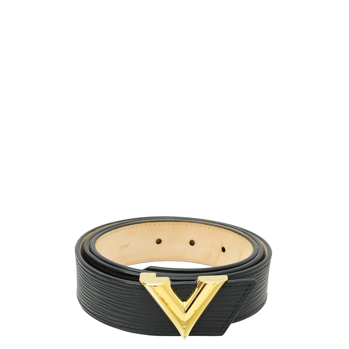 Louis Vuitton Black Essential V Buckle 30mm Belt 36