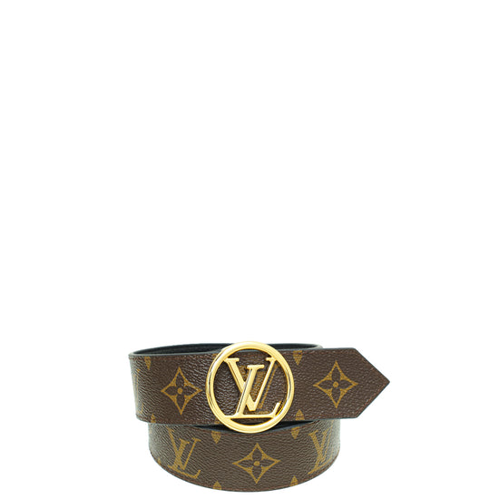 Louis Vuitton Monogram Black Circle 35mm Reversible Belt 36