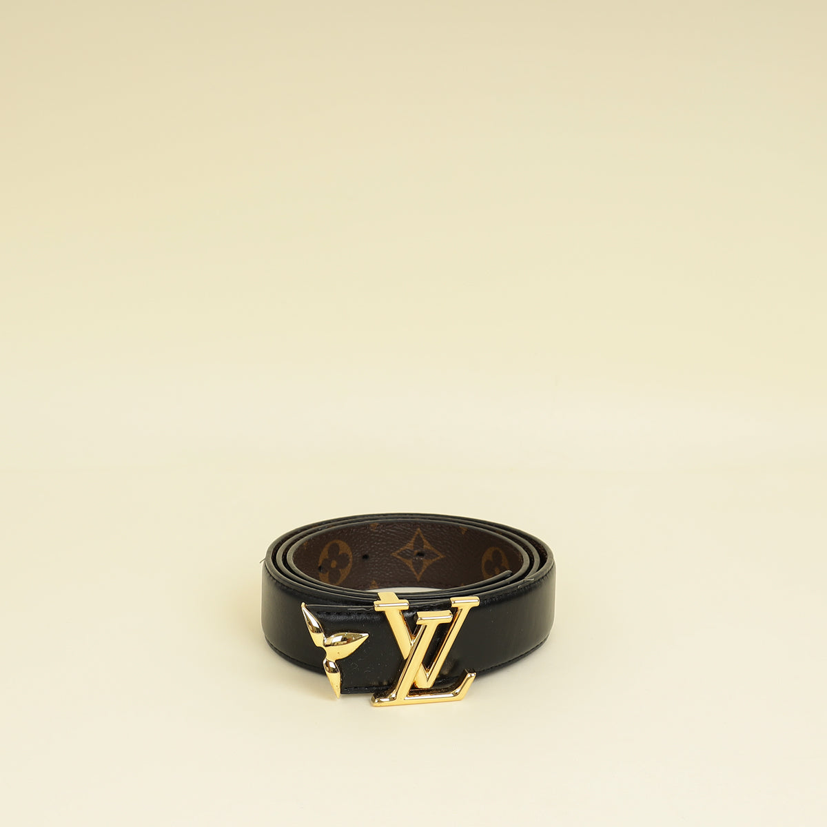 Louis Vuitton Monogram Black Pretty LV 30mm Reversible Belt 34