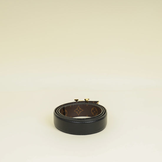 Louis Vuitton Monogram Black Pretty LV 30mm Reversible Belt 34