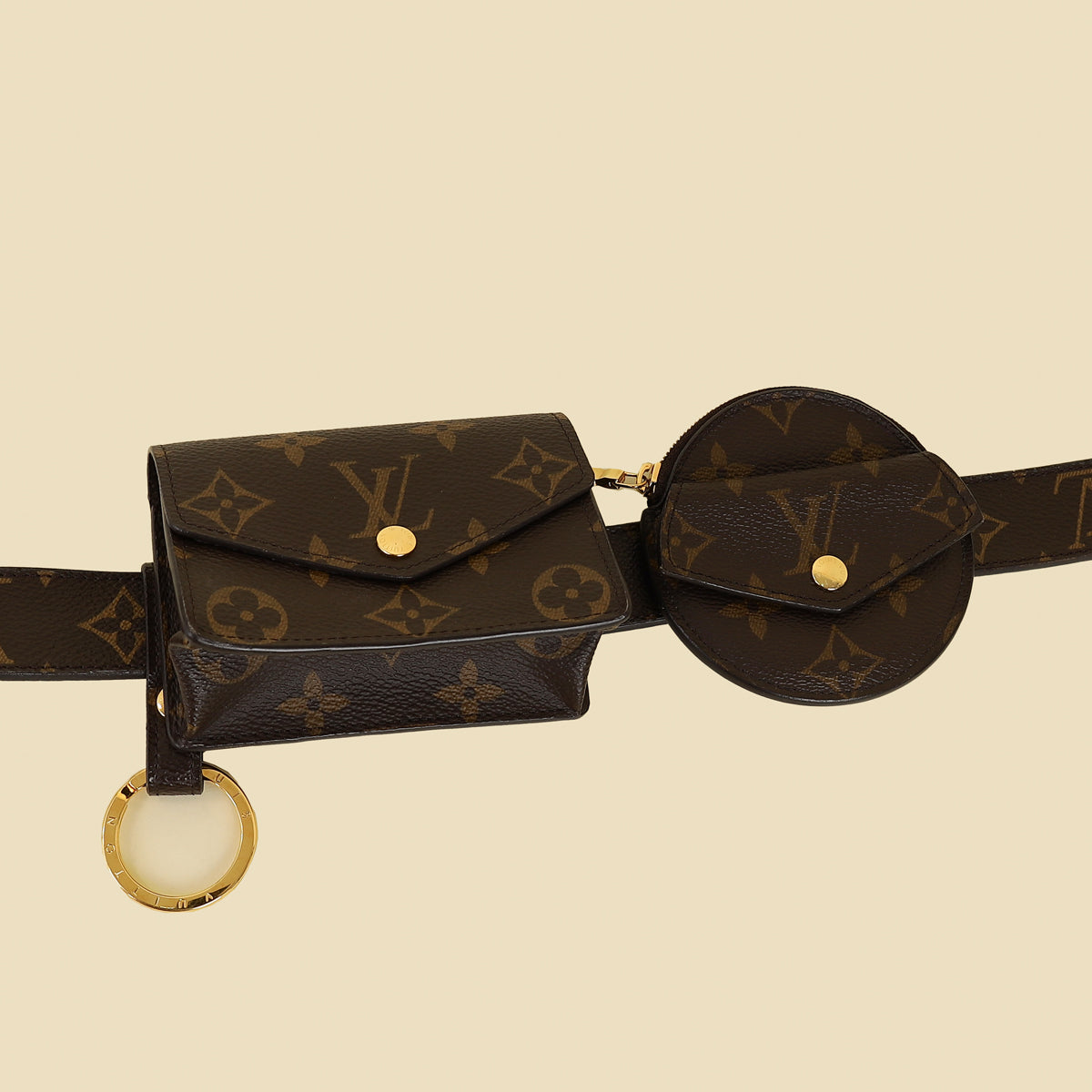 Louis Vuitton Brown Monogram Daily Multi Pocket 30mm Belt 28-Louis Vuitton-THE CLOSET