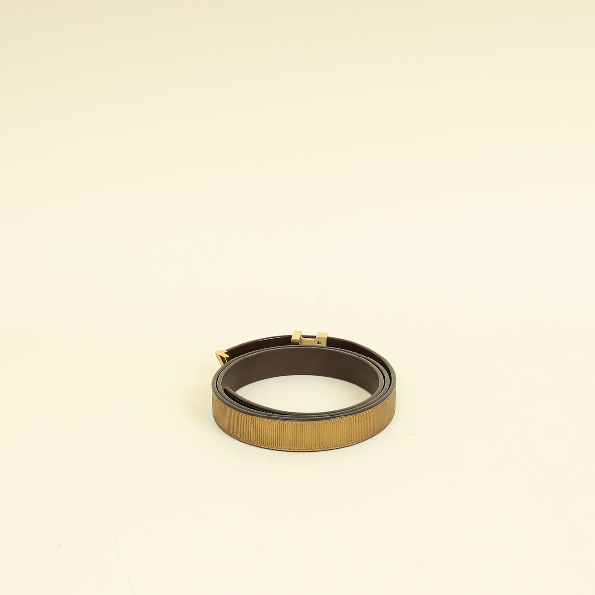 Louis Vuitton Metallic Bronze Initials Buckle 20mm Belt 32