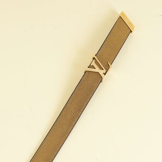 Louis Vuitton Metallic Bronze Initials Buckle 20mm Belt 32
