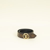 Louis Vuitton Monogram Black Circle 35mm Reversible Belt 34