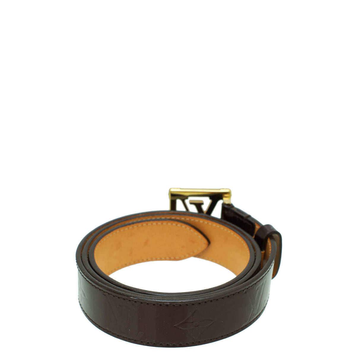 Louis Vuitton Amarante Monogram Vernis LV Frame Buckle Belt 34-Louis Vuitton-THE CLOSET