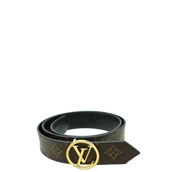 Louis Vuitton Monogram Noir Circle Buckle Reversible 35mm Belt 34