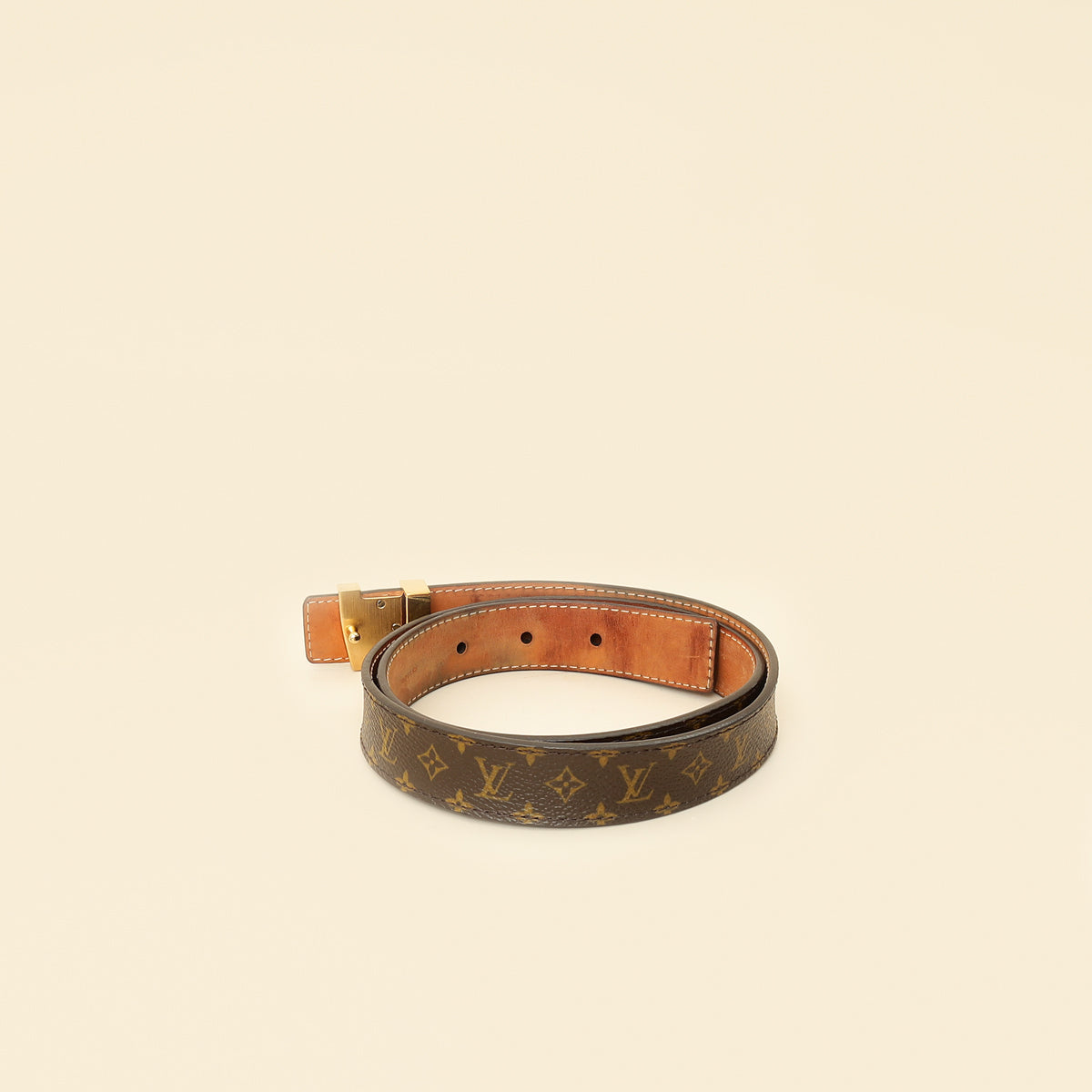 Louis Vuitton Brown Monogram 25mm LV Initials Belt 32-Louis Vuitton-THE CLOSET