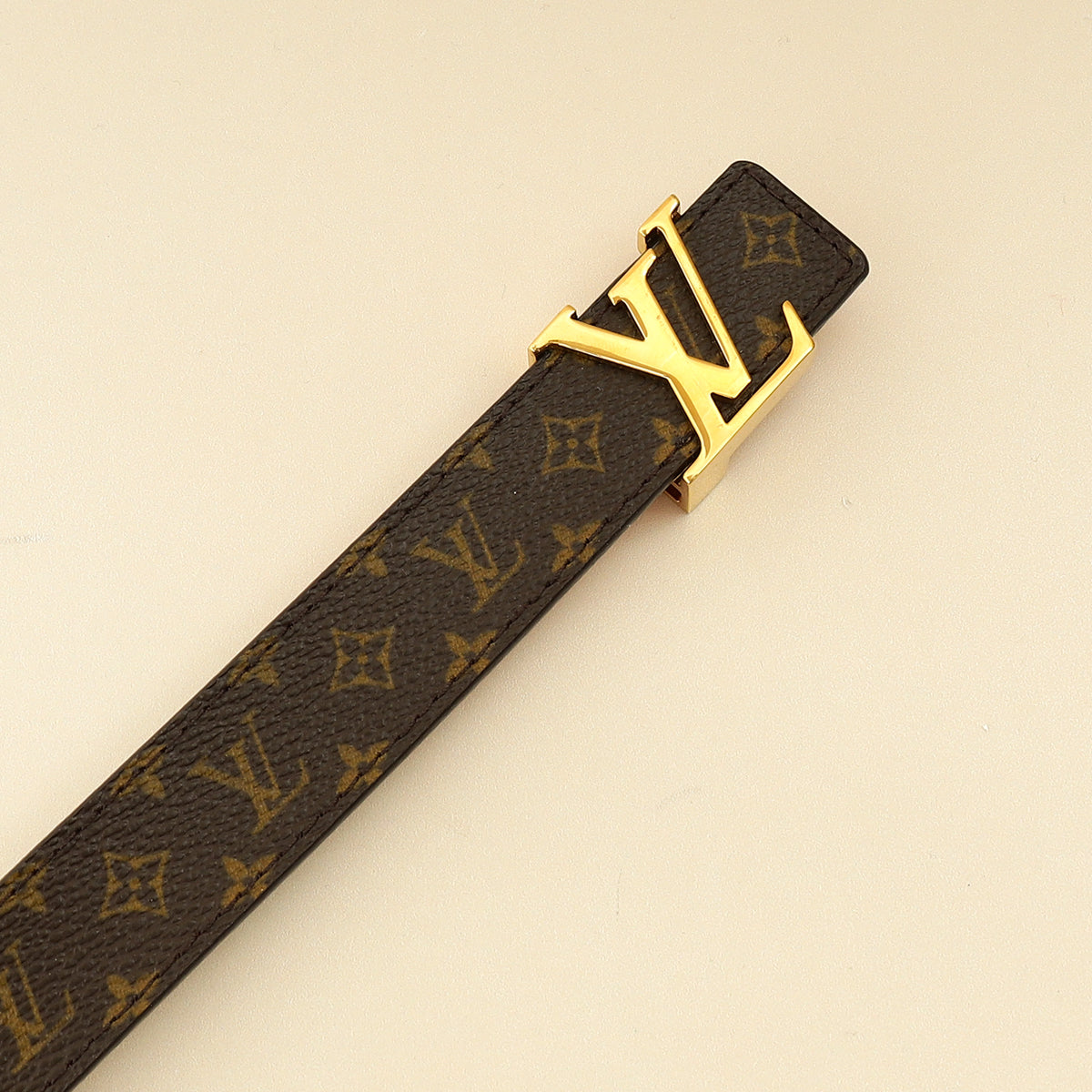 Louis Vuitton Brown Monogram 25mm LV Initials Belt 32-Louis Vuitton-THE CLOSET