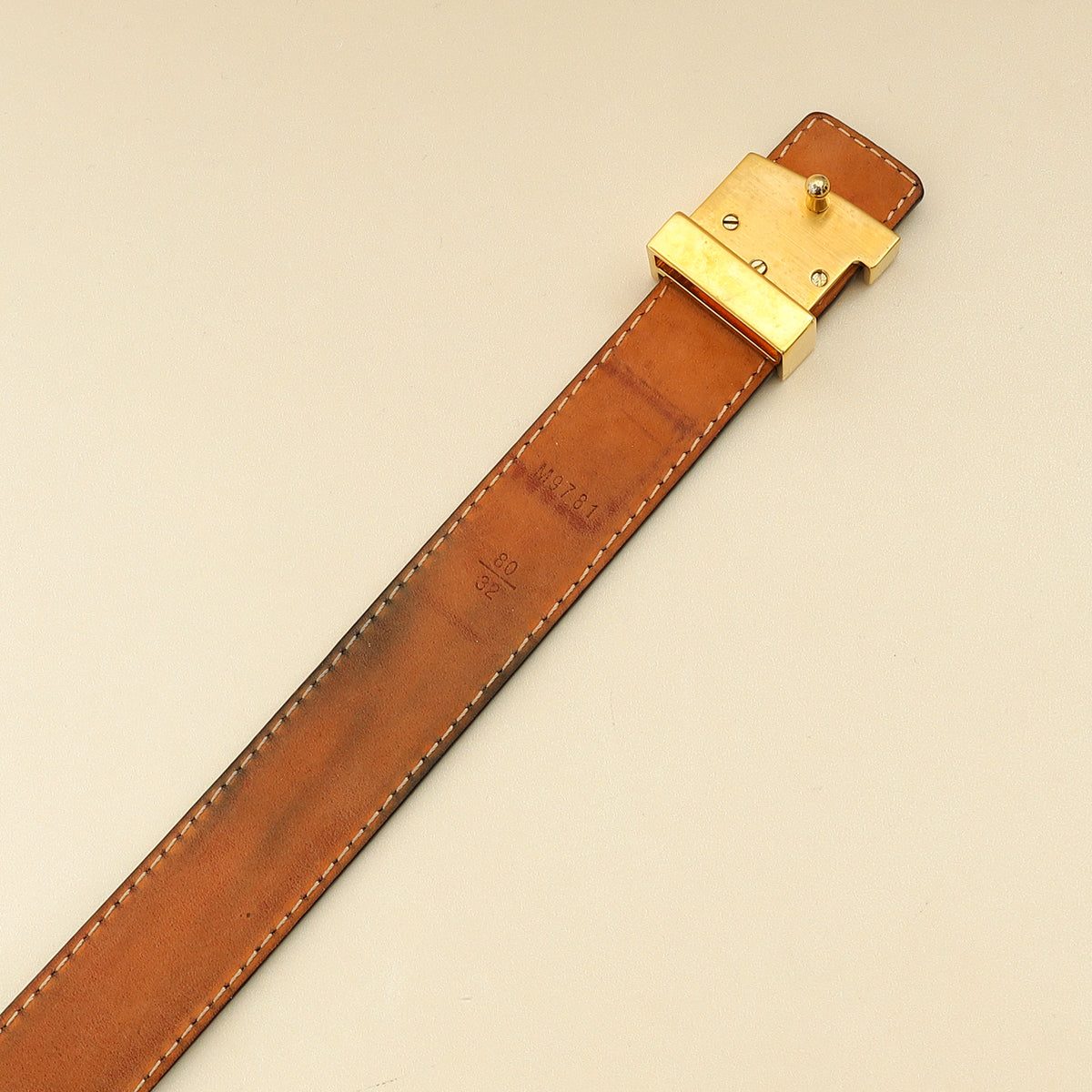 Louis Vuitton Brown Monogram 25mm LV Initials Belt 32-Louis Vuitton-THE CLOSET