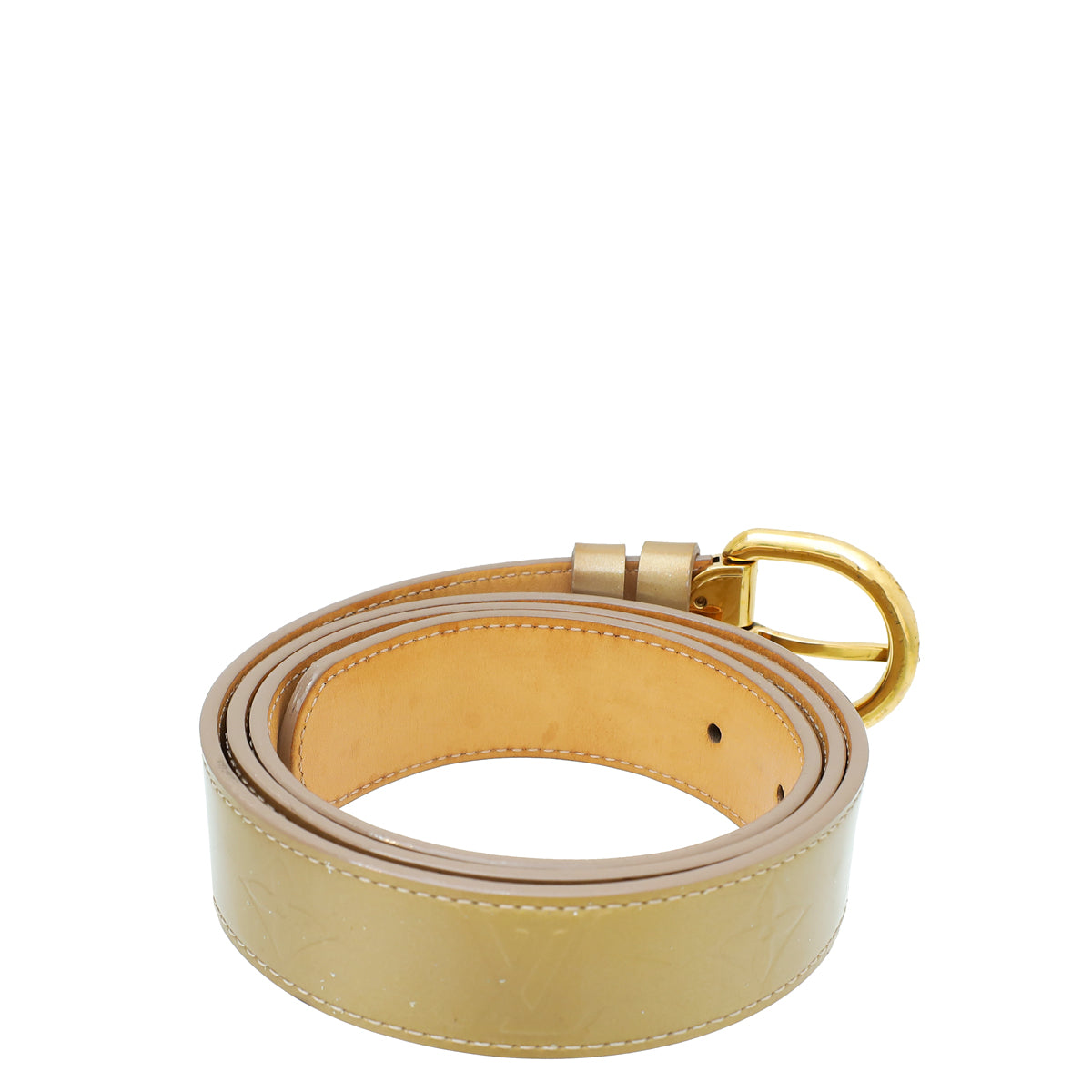 Louis Vuitton Beige Monogram Vernis Ceinture 30mm Belt 36