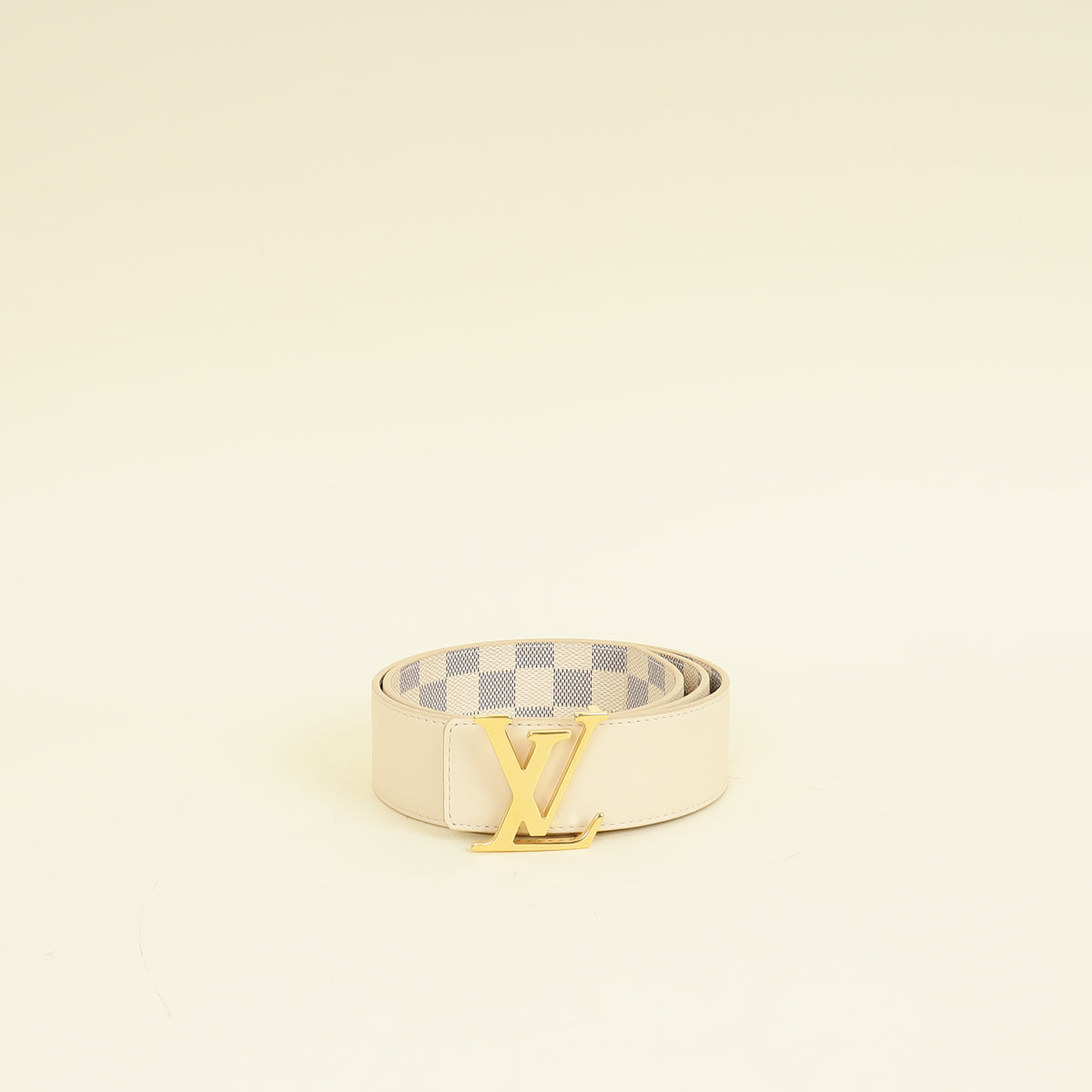 Louis Vuitton Damier Azur Initials Buckle 40mm Belt 32