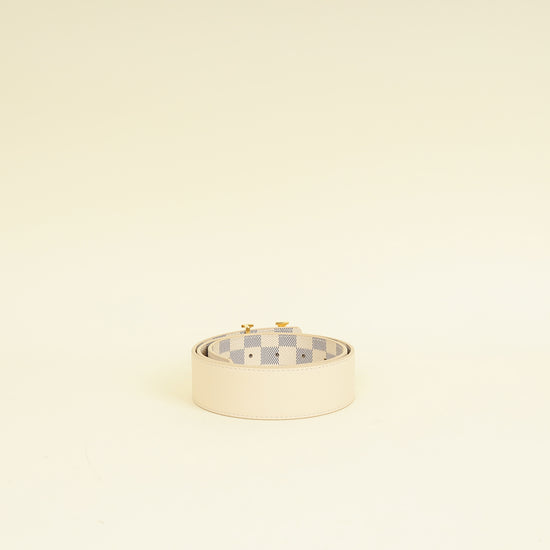 Louis Vuitton Damier Azur Initials Buckle 40mm Belt 32