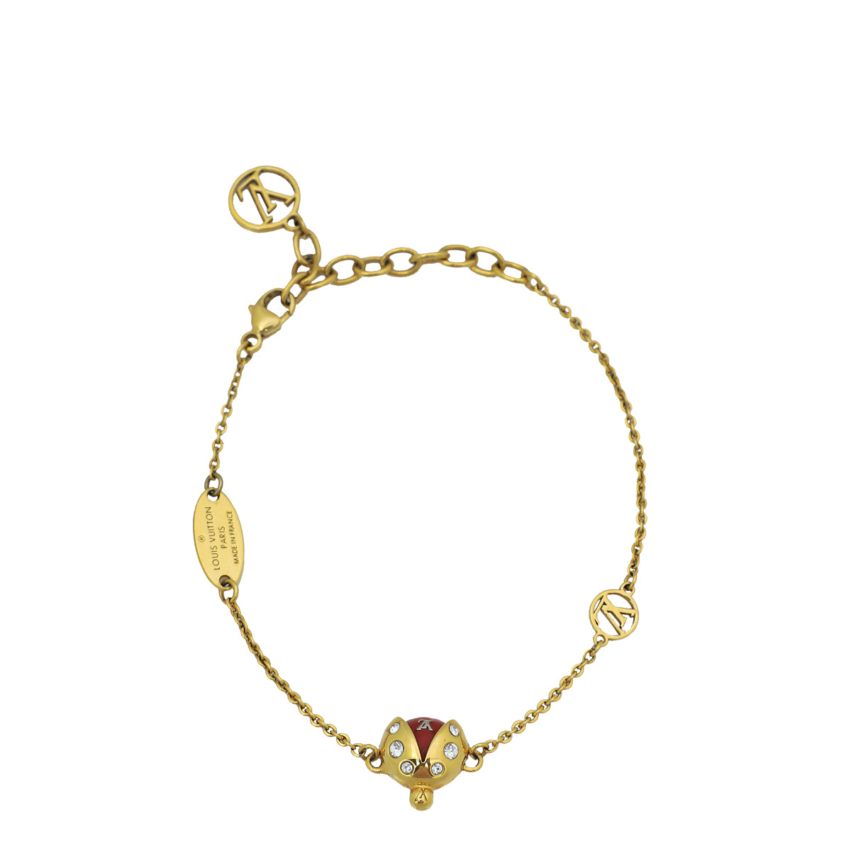 Louis Vuitton Gold Finish Lady Lucky Ladybug Supple Bracelet-Louis Vuitton-THE CLOSET