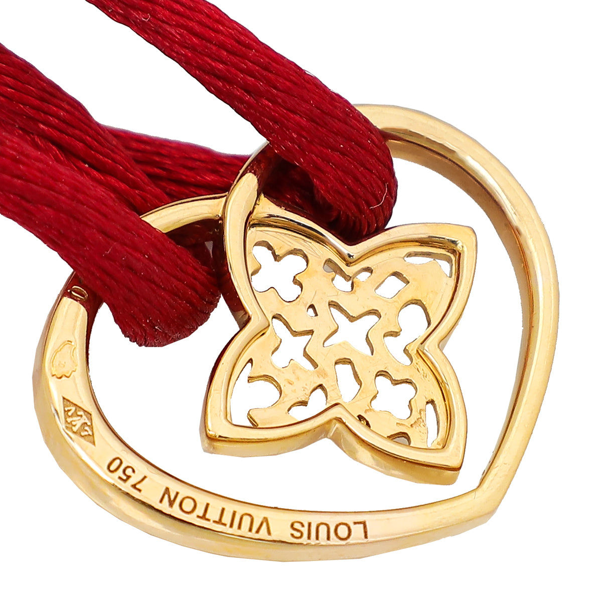 Louis Vuitton 18K Yellow Gold Heart Fleur Cord Bracelet-Louis Vuitton-THE CLOSET