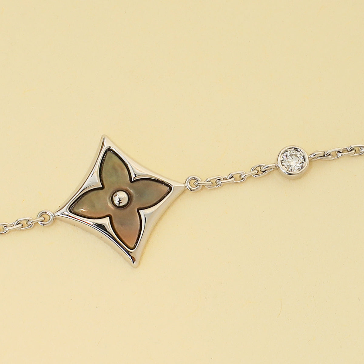 Louis Vuitton 18K White Gold Color Blossom BB Star Grey MOP Diamond Bracelet-Louis Vuitton-THE CLOSET