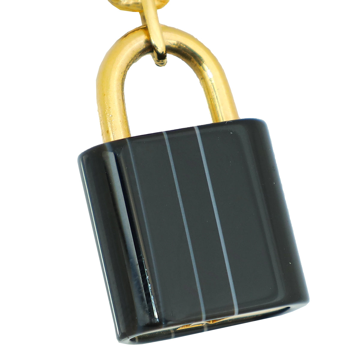 Louis Vuitton Black Crystal Key Padlock Chain Bracelet-Louis Vuitton-THE CLOSET