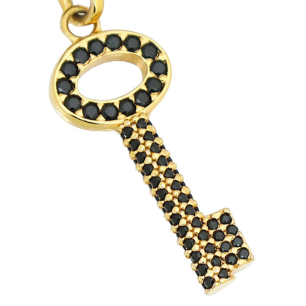 Louis Vuitton Black Crystal Key Padlock Chain Bracelet