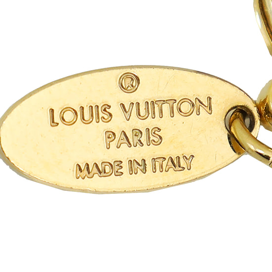 Louis Vuitton Black Crystal Key Padlock Chain Bracelet