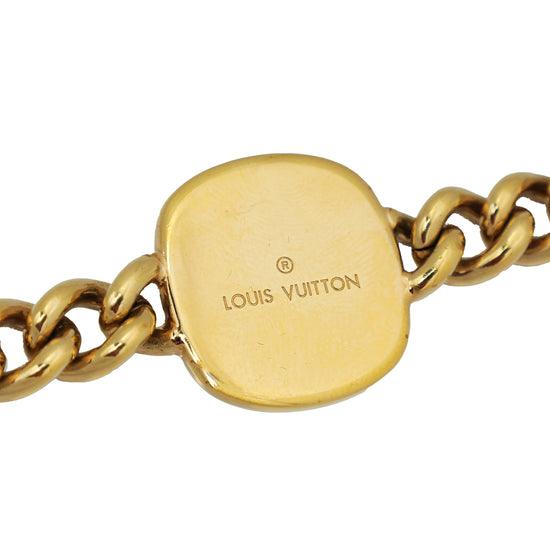 Louis Vuitton Gold Tone Logo ID Chainlink Bracelet Louis Vuitton