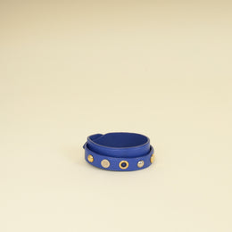 Louis Vuitton Blue Goatskin Spike It Wrap Bracelet