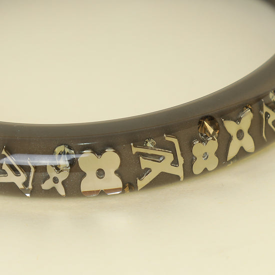 Louis Vuitton Dark Grey Resin Monogram Inclusion PM Bracelet