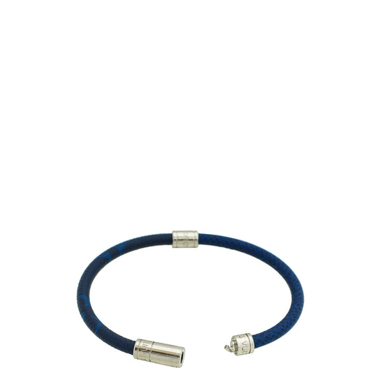 Louis Vuitton Split Leather Bracelet Cobalt/Navy Blue in Monogram