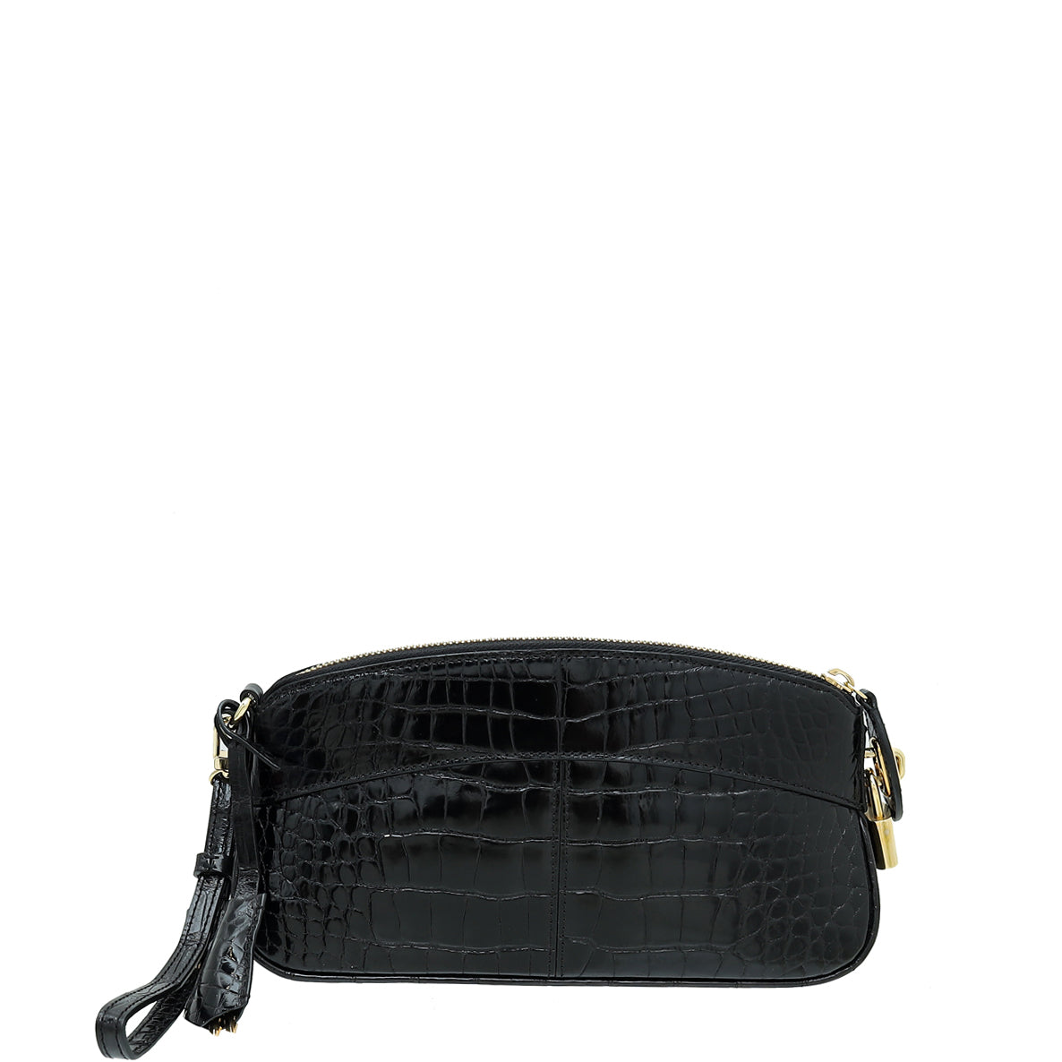 Louis Vuitton Black Crocodile Lockit Clutch-Louis Vuitton-THE CLOSET