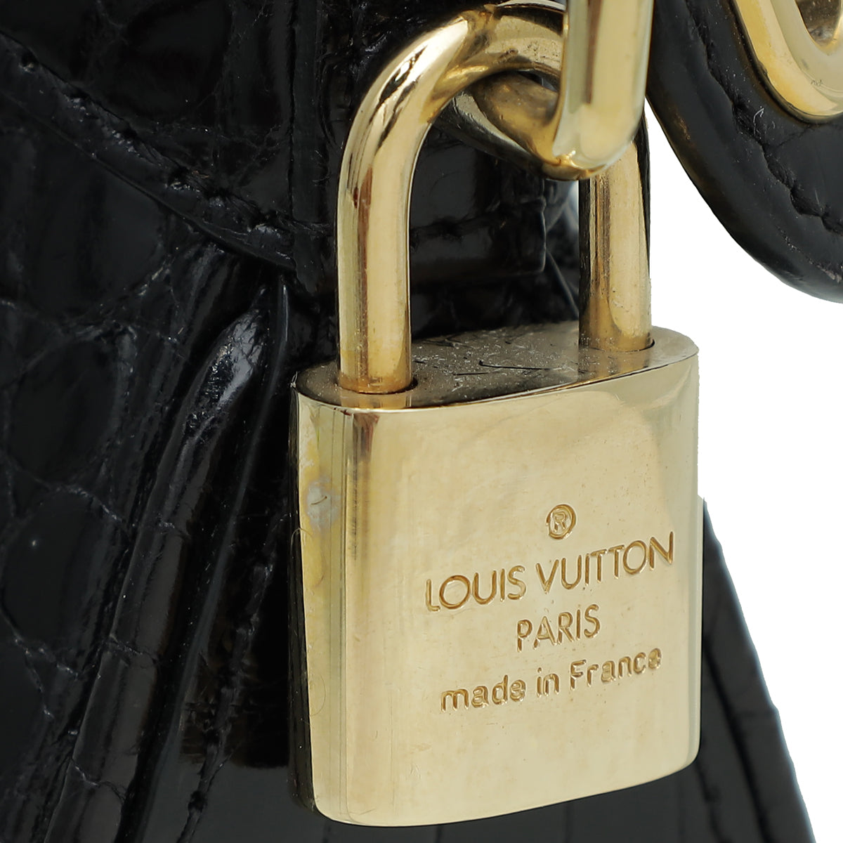 Louis Vuitton Black Crocodile Lockit Clutch