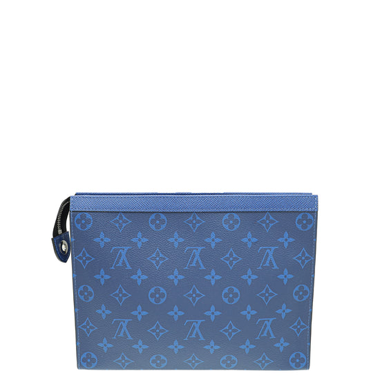 Louis Vuitton Pochette Voyage MM Pacific Blue in Monogram Coated