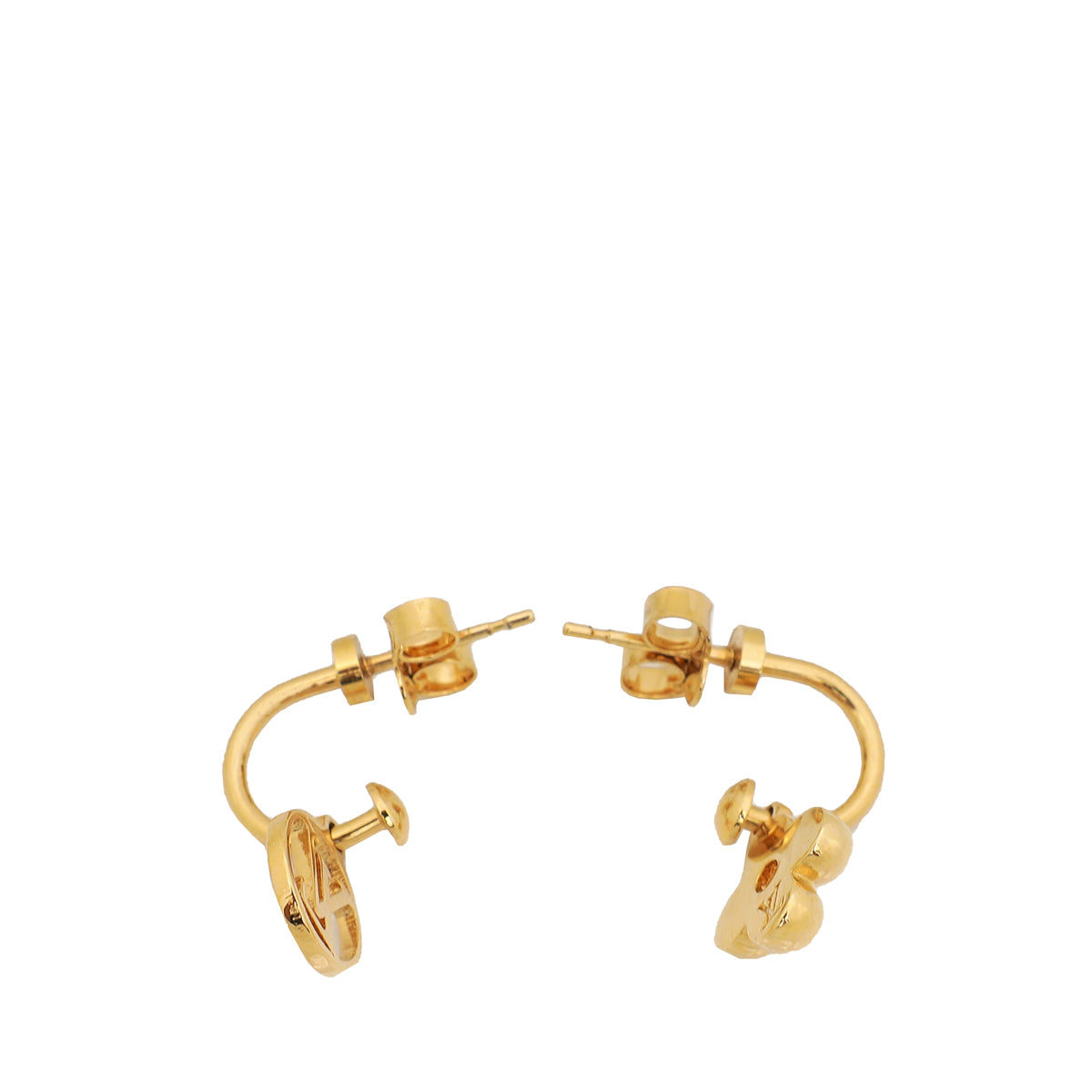 Louis Vuitton Gold Finish Blooming Earrings-Louis Vuitton-THE CLOSET