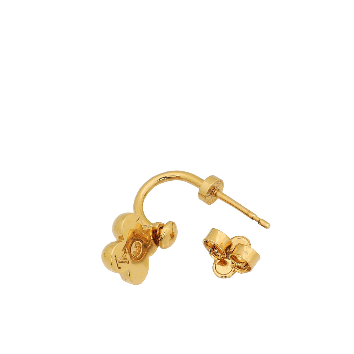 Louis Vuitton Gold Finish Blooming Earrings