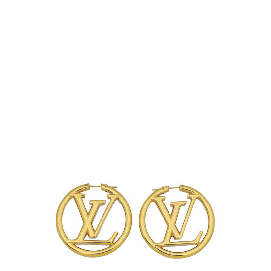 Louis Vuitton Gold Louise Hoop GM Earrings