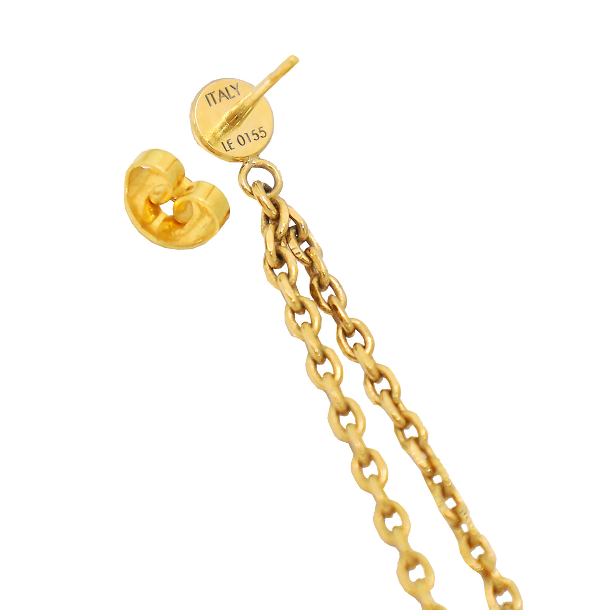 Louis Vuitton Gold Gamble Drop Earrings