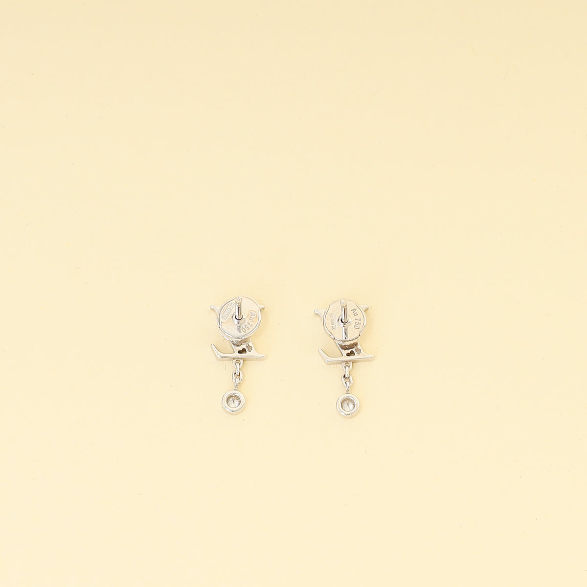 Louis Vuitton 18K White Gold Diamond Idylle Blossom LV Stud Earrings-Louis Vuitton-THE CLOSET