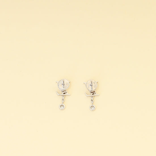 Louis Vuitton 18K White Gold Diamond Idylle Blossom LV Stud Earrings-Louis Vuitton-THE CLOSET