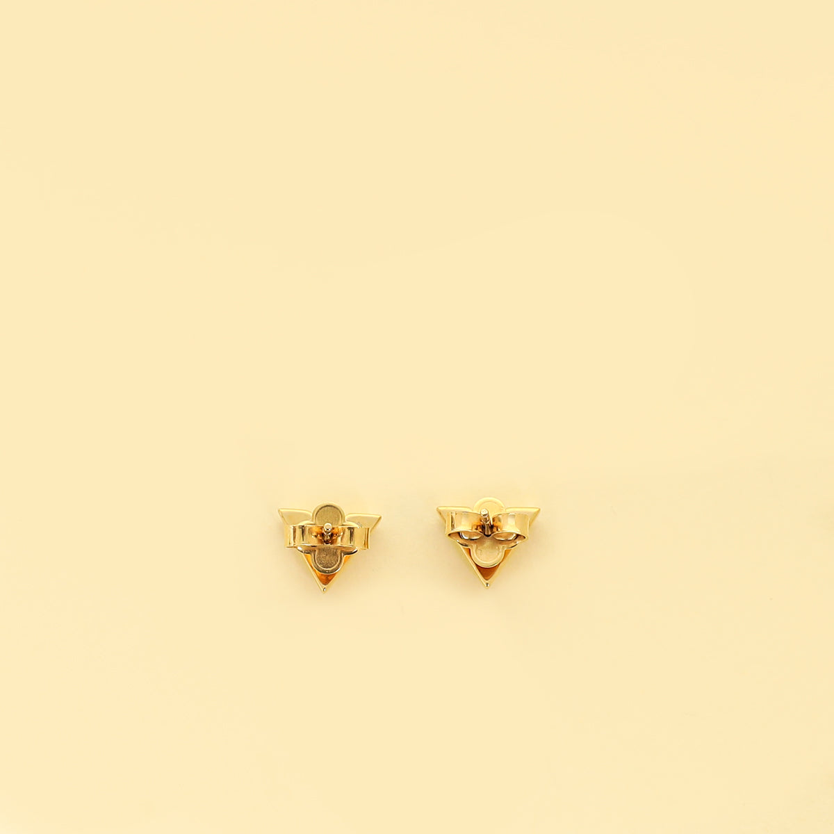Louis Vuitton Gold Finish Essential V Stud Earrings-Louis Vuitton-THE CLOSET
