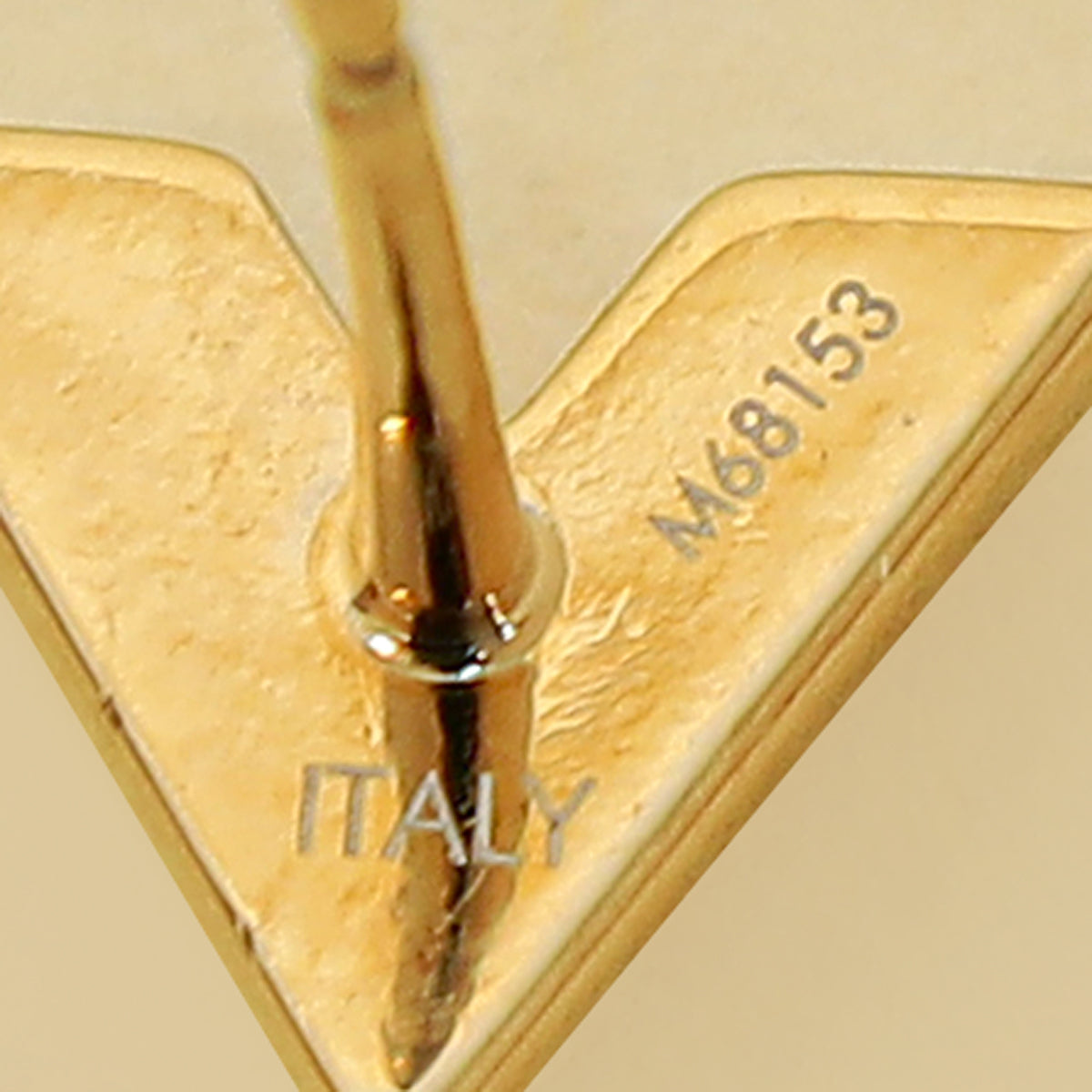 Louis Vuitton Gold Finish Essential V Stud Earrings-Louis Vuitton-THE CLOSET