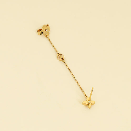 Louis Vuitton Gold Finish Petit Louis Earrings-Louis Vuitton-THE CLOSET