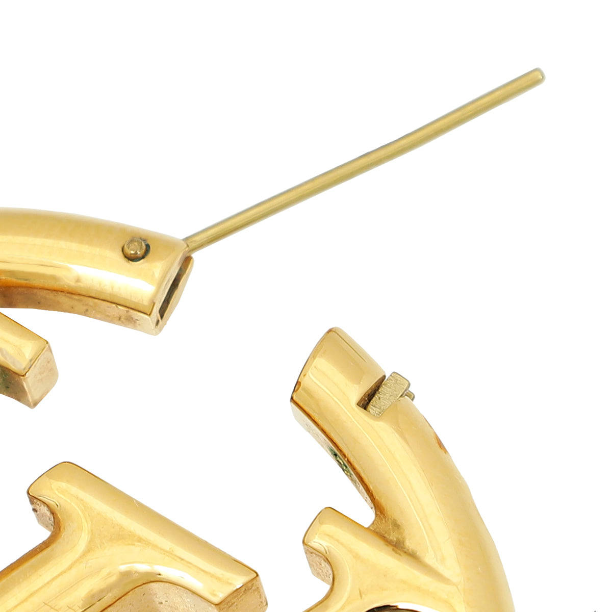 Louis Vuitton Gold Louise Hoop GM Earrings-Louis Vuitton-THE CLOSET