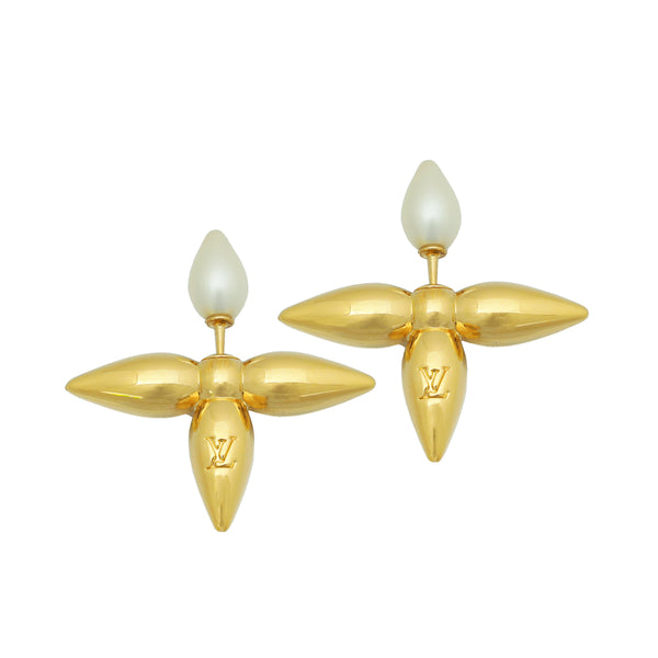 Louis Vuitton White Louisette Stud Earrings THE CLOSET