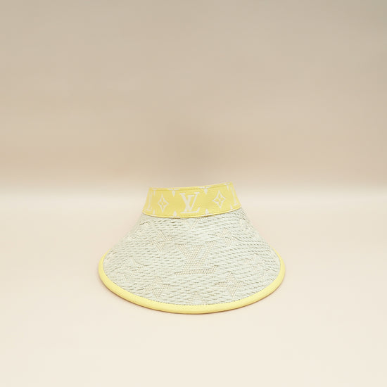 Louis Vuitton Yellow Raffia Monogram Strawgram Visor