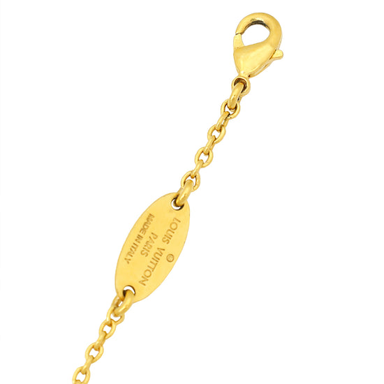 Louis Vuitton Gold Finish Essential V Necklace