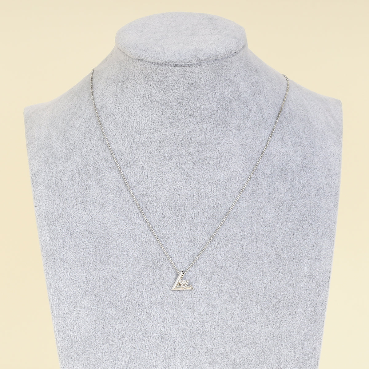 Louis Vuitton 18K White Gold Diamond Volt One Small Pendant Necklace-Louis Vuitton-THE CLOSET