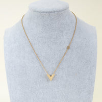 Louis Vuitton Gold Finish Essential V Necklace